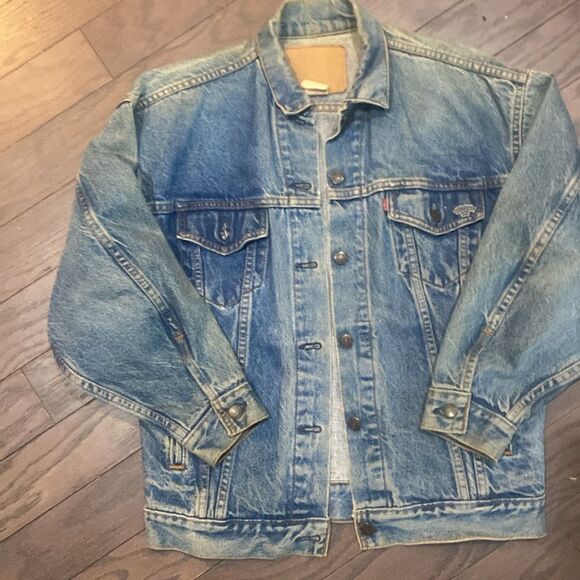 Vintage Levi’s 705 4 Pocket Chore Work Denim Jean Trucker Jacket Men’s Size S - Picture 3 of 6